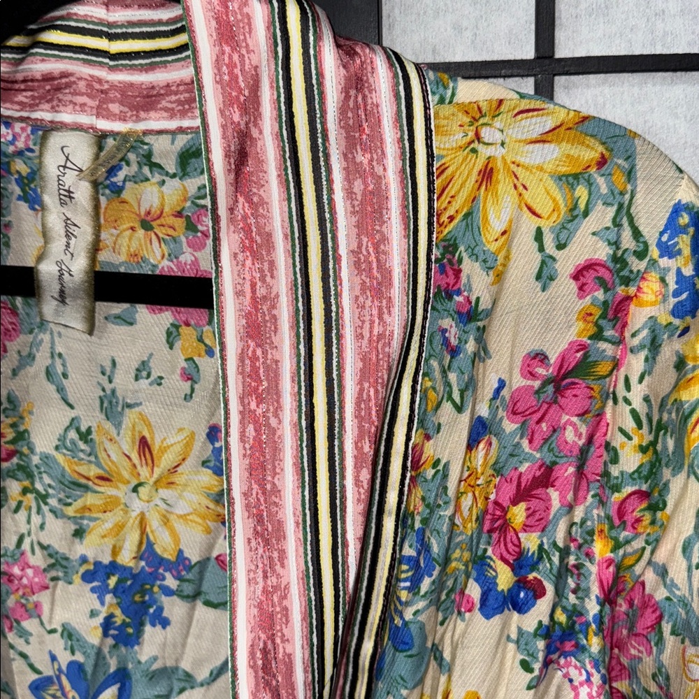 Aratta Silent Journey I Will Meet You at Maxi Duster Floral Sz S - Picture 5 of 12